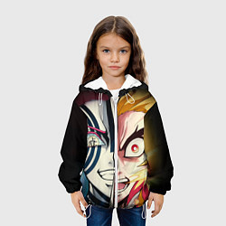 Куртка с капюшоном детская Аказа и Ренгоку - клинок, цвет: 3D-белый — фото 2