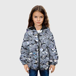 Куртка с капюшоном детская Россыпь бриллиантов, цвет: 3D-черный — фото 2