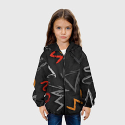 Куртка с капюшоном детская Паттерн фигуры, цвет: 3D-черный — фото 2