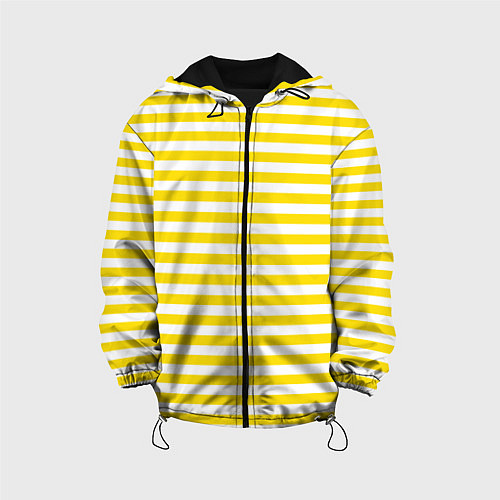 Детская куртка Светло-желтые полосы / 3D-Черный – фото 1