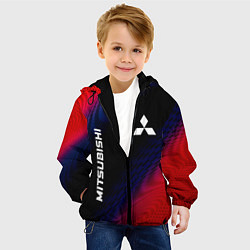 Куртка с капюшоном детская Mitsubishi красный карбон, цвет: 3D-черный — фото 2