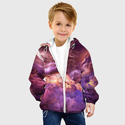 Куртка с капюшоном детская Фиолетовое облако, цвет: 3D-белый — фото 2