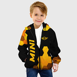 Куртка с капюшоном детская Mini - gold gradient: надпись, символ, цвет: 3D-черный — фото 2