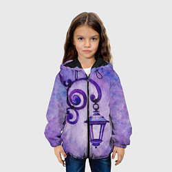 Куртка с капюшоном детская Уличный фиолетовый фонарь, цвет: 3D-черный — фото 2