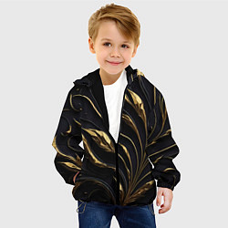 Куртка с капюшоном детская Золотой орнамент на черном, цвет: 3D-черный — фото 2
