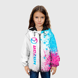 Куртка с капюшоном детская Mazda neon gradient style: по-вертикали, цвет: 3D-черный — фото 2