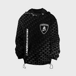 Куртка с капюшоном детская Lamborghini карбоновый фон, цвет: 3D-черный
