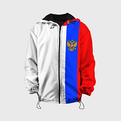 Куртка с капюшоном детская Цвета России - герб, цвет: 3D-черный