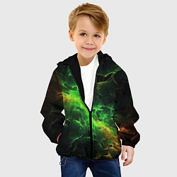 Куртка с капюшоном детская Зеленая молния, цвет: 3D-черный — фото 2