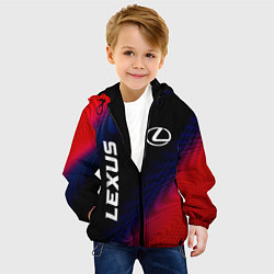 Куртка с капюшоном детская Lexus красный карбон, цвет: 3D-черный — фото 2