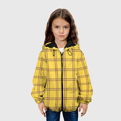 Куртка с капюшоном детская Желто-коричневая клетка, цвет: 3D-черный — фото 2