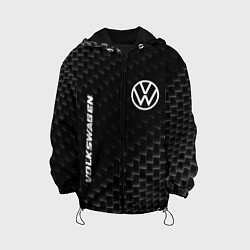 Куртка с капюшоном детская Volkswagen карбоновый фон, цвет: 3D-черный