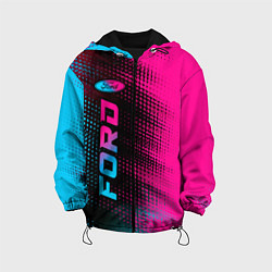 Куртка с капюшоном детская Ford - neon gradient: по-вертикали, цвет: 3D-черный