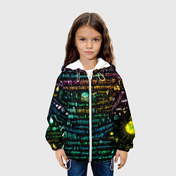 Куртка с капюшоном детская Символы психоделика - нейронная сеть, цвет: 3D-белый — фото 2