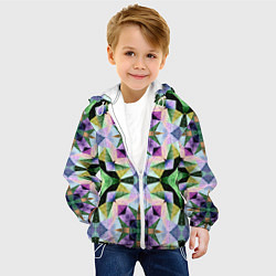 Куртка с капюшоном детская Разноцветная мраморная мозаика, цвет: 3D-белый — фото 2