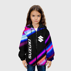 Куртка с капюшоном детская Suzuki speed lights, цвет: 3D-черный — фото 2