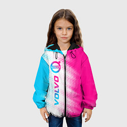 Куртка с капюшоном детская Volvo neon gradient style: по-вертикали, цвет: 3D-черный — фото 2