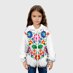 Куртка с капюшоном детская Сердце цветочное, цвет: 3D-белый — фото 2