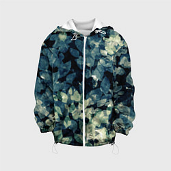 Куртка с капюшоном детская Темные листья, цвет: 3D-белый