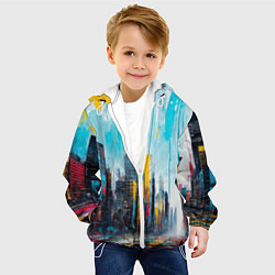 Куртка с капюшоном детская Палитра города, цвет: 3D-белый — фото 2