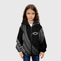 Куртка с капюшоном детская Chevrolet tire tracks, цвет: 3D-черный — фото 2