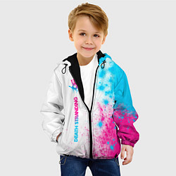 Куртка с капюшоном детская Death Stranding neon gradient style: по-вертикали, цвет: 3D-черный — фото 2