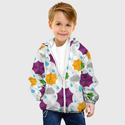 Куртка с капюшоном детская Дождик, цвет: 3D-белый — фото 2