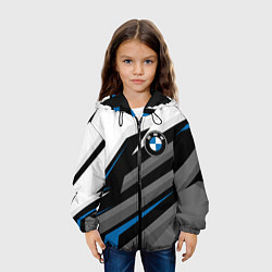 Куртка с капюшоном детская БМВ - спортивная униформа, цвет: 3D-черный — фото 2