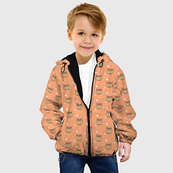 Куртка с капюшоном детская Паттерн милой совы, цвет: 3D-черный — фото 2