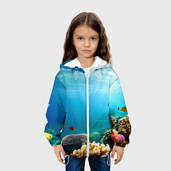 Куртка с капюшоном детская Морское дно, цвет: 3D-белый — фото 2