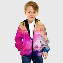 Куртка с капюшоном детская Разноцветное небо, цвет: 3D-черный — фото 2