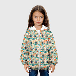 Куртка с капюшоном детская Компас летний паттерн, цвет: 3D-белый — фото 2