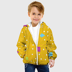 Куртка с капюшоном детская Yellow abstraction, цвет: 3D-белый — фото 2