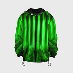 Куртка с капюшоном детская Зеленые неоновый световой фон, цвет: 3D-черный
