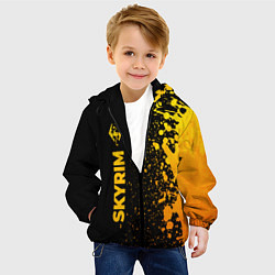 Куртка с капюшоном детская Skyrim - gold gradient: по-вертикали, цвет: 3D-черный — фото 2
