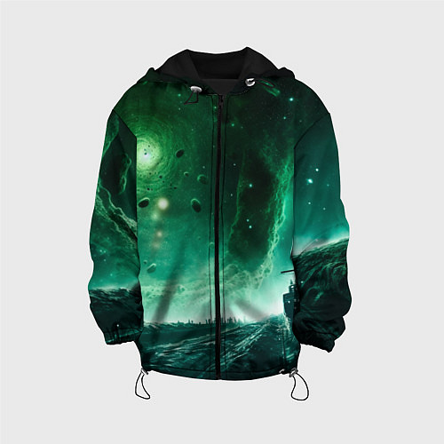 Детская куртка Космическая буря / 3D-Черный – фото 1
