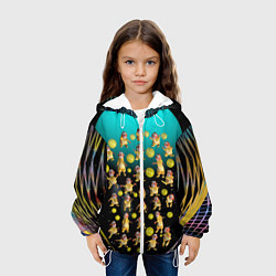 Куртка с капюшоном детская Клоуны в лунной сети, цвет: 3D-белый — фото 2