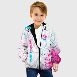 Куртка с капюшоном детская Death Stranding neon gradient style: надпись, симв, цвет: 3D-черный — фото 2