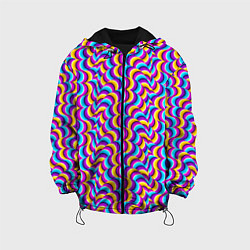 Куртка с капюшоном детская Красочный фон с ползучими змеями, цвет: 3D-черный