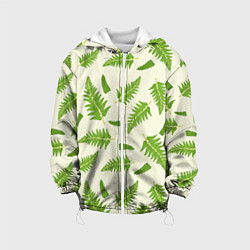 Куртка с капюшоном детская Лесной зеленый папоротник, цвет: 3D-белый