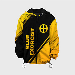 Куртка с капюшоном детская Blue Exorcist - gold gradient: надпись, символ, цвет: 3D-черный