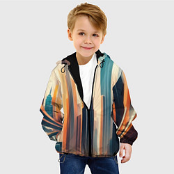 Куртка с капюшоном детская Небоскребы, цвет: 3D-черный — фото 2