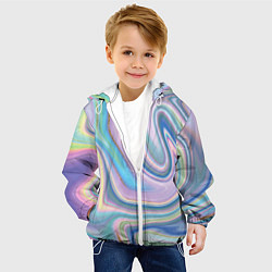 Куртка с капюшоном детская Sea waves fantasy, цвет: 3D-белый — фото 2