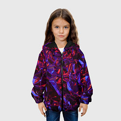 Куртка с капюшоном детская Текстура кристалла, цвет: 3D-черный — фото 2