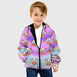 Куртка с капюшоном детская Узор с Клоунами, цвет: 3D-черный — фото 2