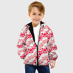 Куртка с капюшоном детская Волны Любви - сердечки, цвет: 3D-черный — фото 2