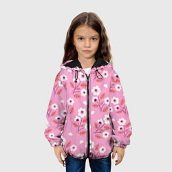 Куртка с капюшоном детская Flowers on pink, цвет: 3D-черный — фото 2