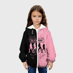 Куртка с капюшоном детская Blackpink силуэт девушек, цвет: 3D-белый — фото 2