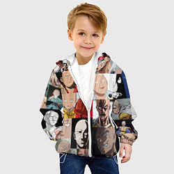 Куртка с капюшоном детская Saitama - many faces, цвет: 3D-белый — фото 2
