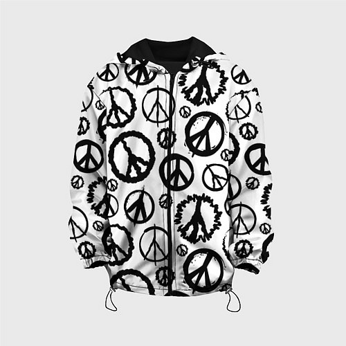 Детская куртка Many peace logo / 3D-Черный – фото 1